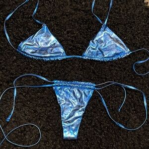 Shiny Blue Bikini Set